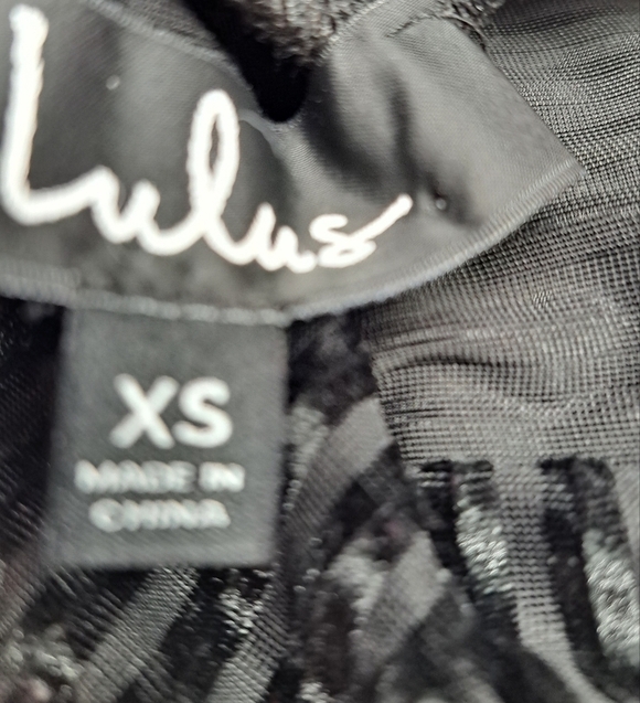 Lulu's Black Semi Sheer Bodysuit    Size XS - Picture 6 of 6